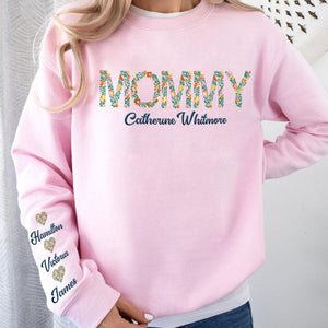 GeckoCustom Personalized Mom Flower To My World Sleeve Embroidered Sweatshirt LM32 893113