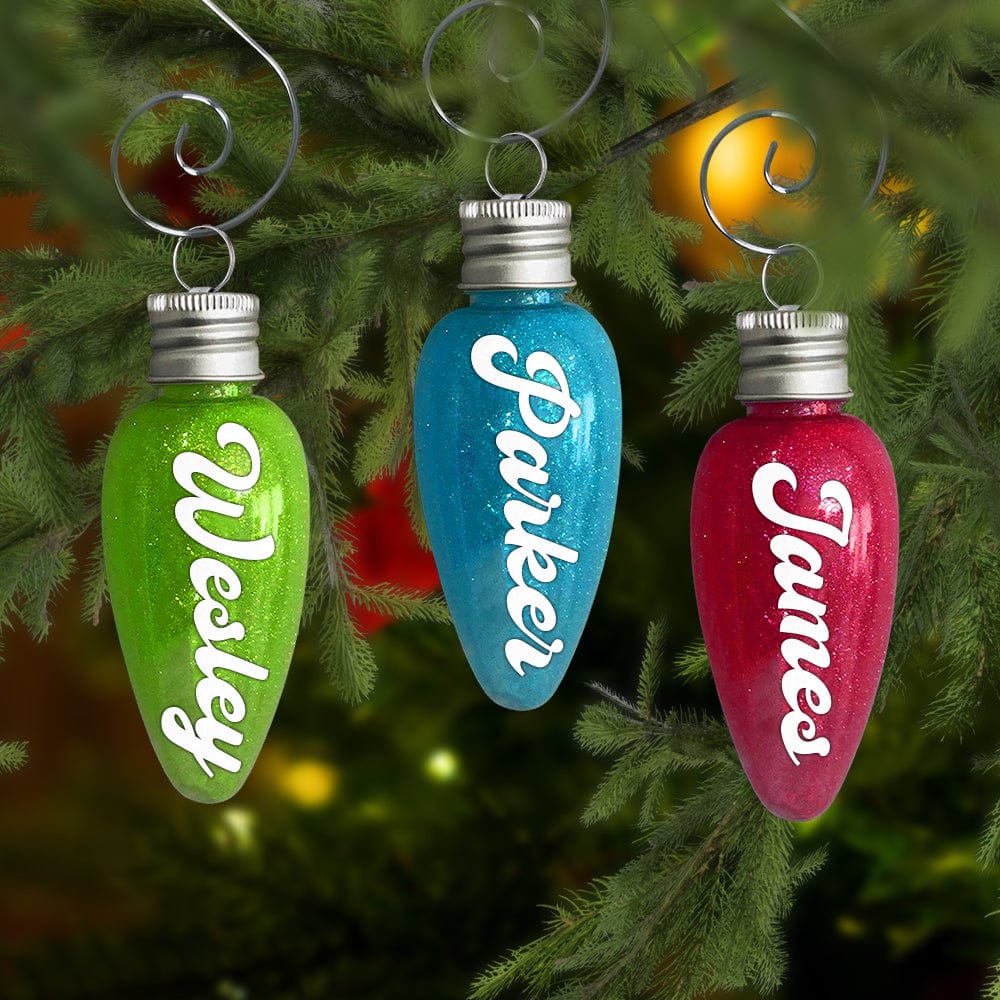 GeckoCustom Personalized Name Fillable Glitter Light Bulb Christmas Ornament HO82 893160 3.5 inches