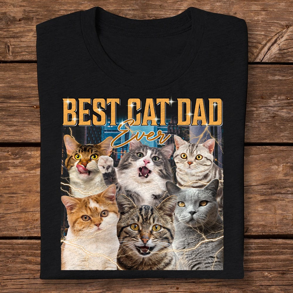 GeckoCustom Personalized Photo Retro Vintage Cat Portrait Shirt DA199 889683 Basic Tee / Black / S