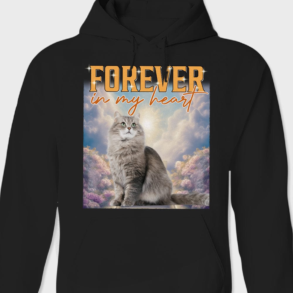 GeckoCustom Personalized Photo Retro Vintage Cat Portrait Shirt DA199 889683 Pullover Hoodie / Black Colour / S