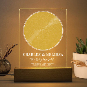 GeckoCustom Personalized Star Map Acrylic Plaque With LED Night Light T368 889593 Acrylic / 7.9"x4.5"