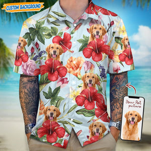 GeckoCustom Personalized Upload Dog Cat Photo Hawaiian Shirt T368 889432