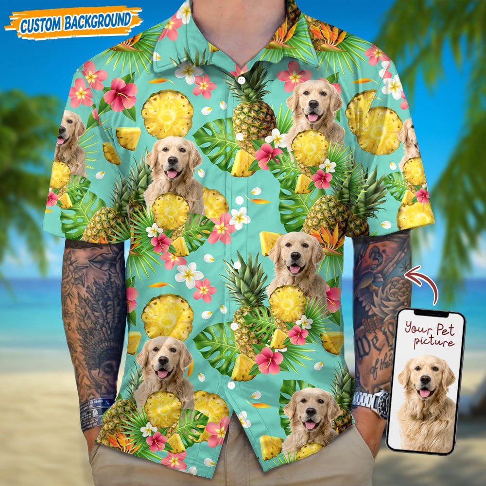 GeckoCustom Personalized Upload Dog Cat Photo Hawaiian Shirt T368 889446