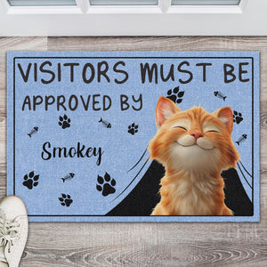 GeckoCustom Personalized Visitors Must Be Approved By This Cat, Gift For Cat Lovers Doormat HO82 893506