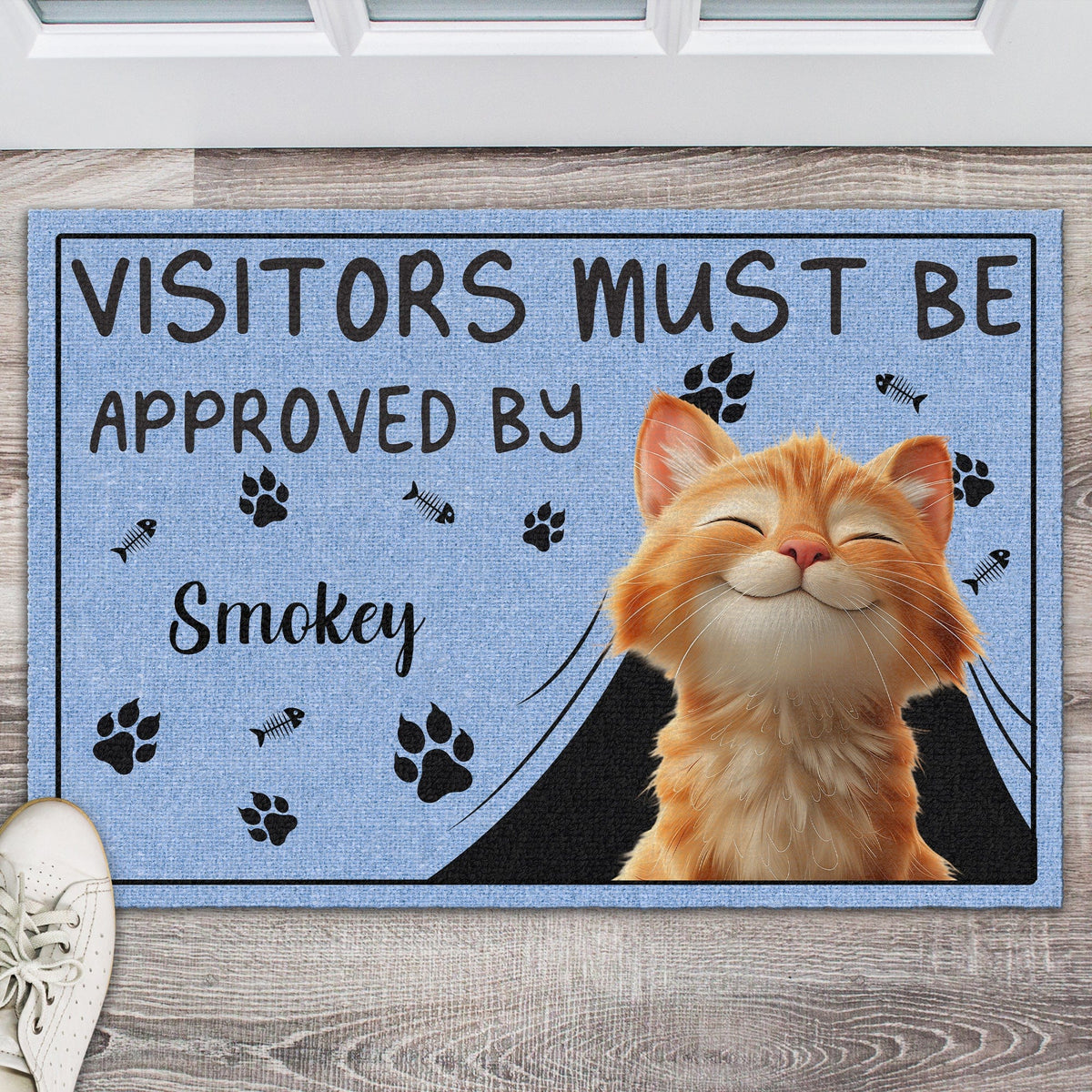 GeckoCustom Personalized Visitors Must Be Approved By This Cat, Gift For Cat Lovers Doormat HO82 893506