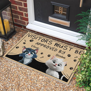 GeckoCustom Personalized Visitors Must Be Approved By This Cat, Gift For Cat Lovers Doormat HO82 893506