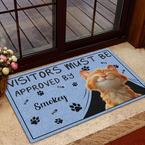 GeckoCustom Personalized Visitors Must Be Approved By This Cat, Gift For Cat Lovers Doormat HO82 893506