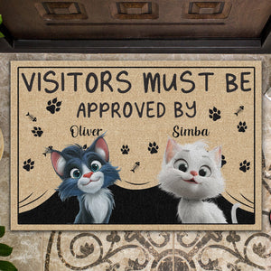 GeckoCustom Personalized Visitors Must Be Approved By This Cat, Gift For Cat Lovers Doormat HO82 893506