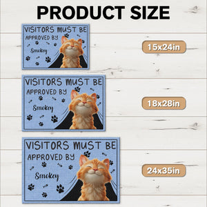 GeckoCustom Personalized Visitors Must Be Approved By This Cat, Gift For Cat Lovers Doormat HO82 893506