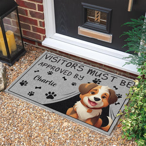 GeckoCustom Personalized Visitors Must Be Approved By This Dog, Gift For Dog Lovers Doormat HO82 893508