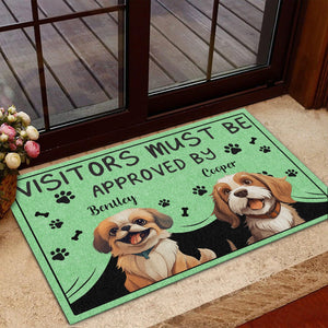 GeckoCustom Personalized Visitors Must Be Approved By This Dog, Gift For Dog Lovers Doormat HO82 893508