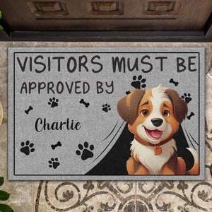 GeckoCustom Personalized Visitors Must Be Approved By This Dog, Gift For Dog Lovers Doormat HO82 893508