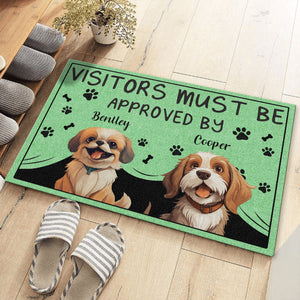 GeckoCustom Personalized Visitors Must Be Approved By This Dog, Gift For Dog Lovers Doormat HO82 893508