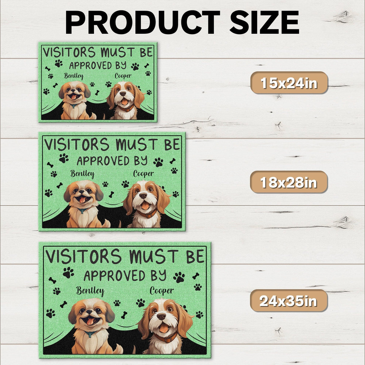 GeckoCustom Personalized Visitors Must Be Approved By This Dog, Gift For Dog Lovers Doormat HO82 893508