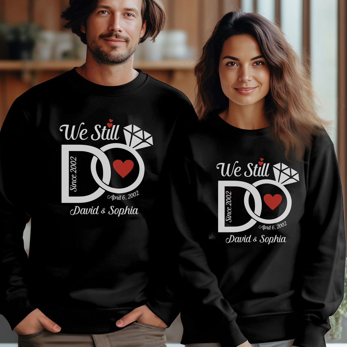 GeckoCustom Personalized We Still Do Wedding Anniversary Couple Dark Sweatshirt HO82 893364