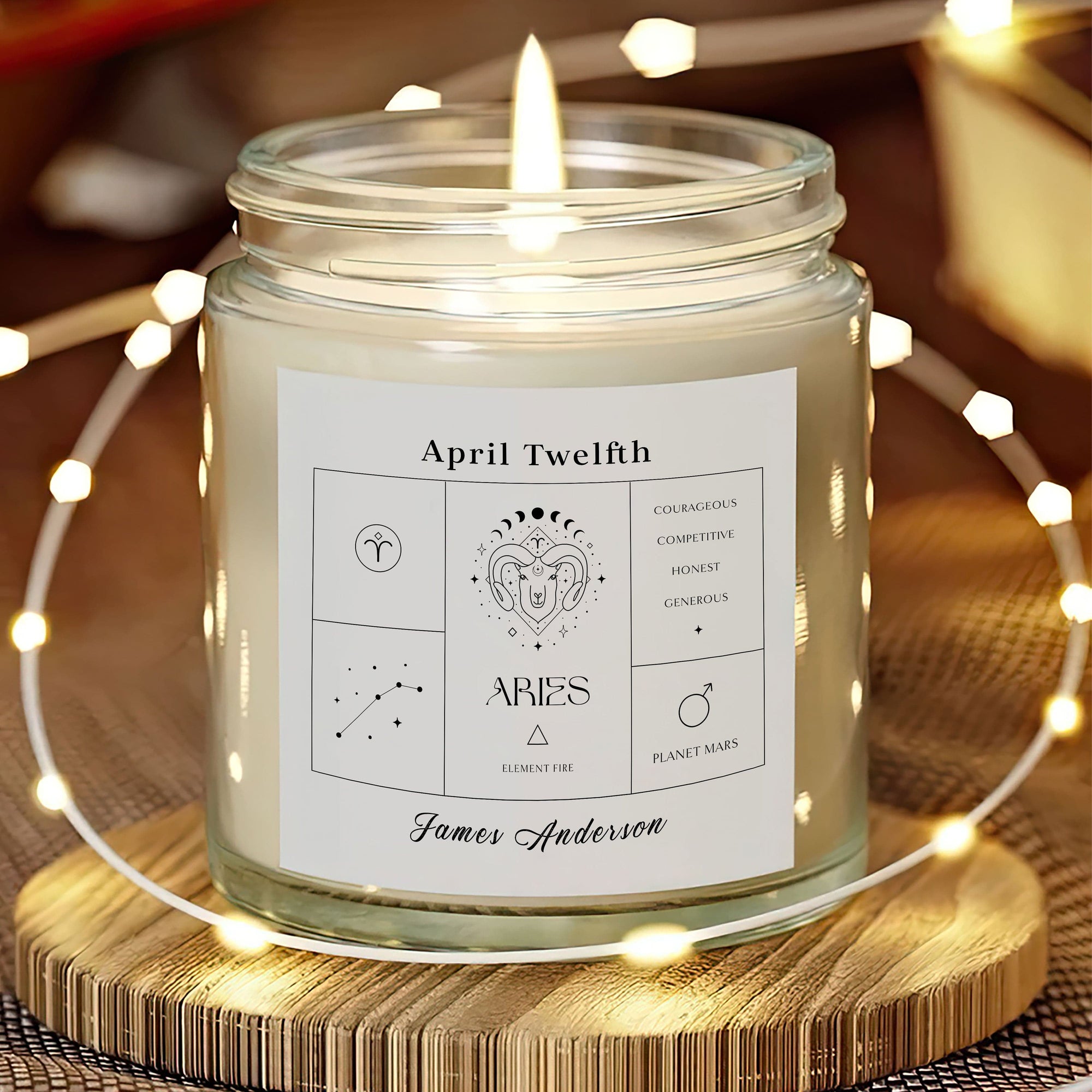 GeckoCustom Personalized Zodiac & Astrology Sign Gift Scented Candle LM32 893101