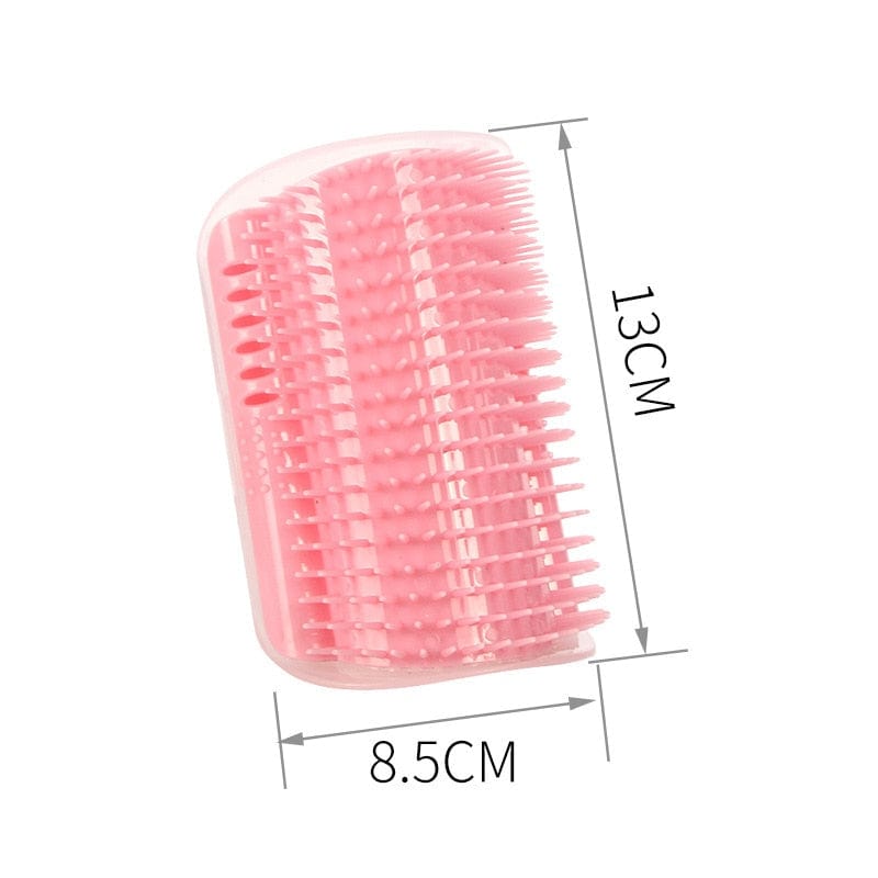 GeckoCustom Pet Brush Comb Play Cat Toy Softer Cat Self Groomer Massage Comb with Catnip Cat Face Scratcher for Kitten Puppy Cat Accessories PinK
