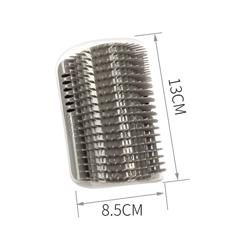 GeckoCustom Pet Brush Comb Play Cat Toy Softer Cat Self Groomer Massage Comb with Catnip Cat Face Scratcher for Kitten Puppy Cat Accessories Elegant grey