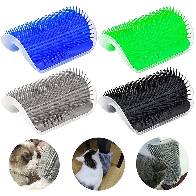 GeckoCustom Pet Brush Comb Play Cat Toy Softer Cat Self Groomer Massage Comb with Catnip Cat Face Scratcher for Kitten Puppy Cat Accessories