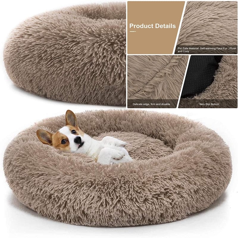 GeckoCustom Pet Dog Bed Comfortable Donut Cuddler Round Dog Kennel Ultra Soft Washable Dog and Cat Cushion Bed Winter Warm Sofa hot sell