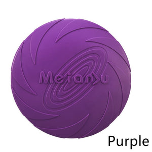 GeckoCustom Pet Dog Flying Disk Toy Silicone Material Environmentally Friendly Anti-Chew Dog Puppy Interactive Training Pet Supplies Purple / 15CM