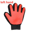 GeckoCustom Pet Glove Cat Grooming Glove Cat Hair Deshedding Brush Gloves Dog Comb for Cats Bath Hair Remover Clean Massage Brush For Animal Left Red
