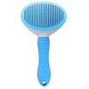 GeckoCustom Pet Hair Removal Comb Cat Brush Self Cleaning Slicker Brush for Cats Dogs Hair Remover Scraper Pet Grooming Tool Cat Accessories Blue