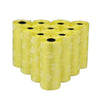 GeckoCustom Pet Poop Bags Disposable Dog Waste Bags, Bulk Poop Bags with Leash Clip and Bone Bag Dispenser 5Roll(75Pcs) Bags with Paw Prints 5 Roll Yellow