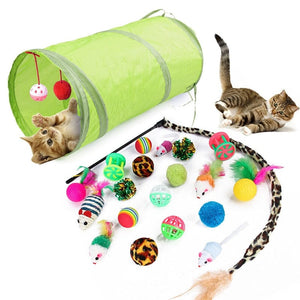 GeckoCustom Pets Cat Toys Mouse Shape Balls Shapes Kitten Love New Pet Toy 21 Set Cat Channel Funny Cat Stick Mouse Supplies Value Bundle 21pcs cat toy