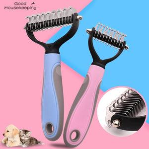 GeckoCustom Pets Fur Knot Cutter Dog Grooming Shedding Tools Pet Cat Hair Removal Comb Brush Double sided Pet Products Suppliers