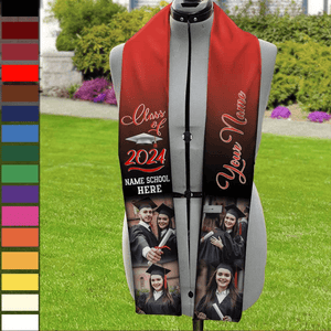 GeckoCustom Photo Class of 2023 Stoles Sash, Graduation Gift, Senior Gift T286 HN590 6x72 inch