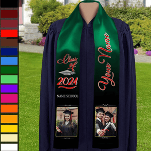 GeckoCustom Photo Class of 2024 Stoles Sash, Graduation Gift, Senior Gift T286 HN590 6x72 inch