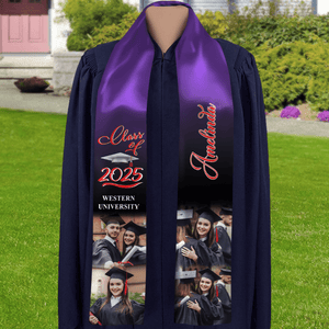 GeckoCustom Photo Class of 2025 Stoles Sash, Graduation Gift, Senior Gift N304 888873 6x72 inch