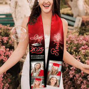 GeckoCustom Photo Class of 2025 Stoles Sash, Graduation Gift, Senior Gift N304 888873 6x72 inch