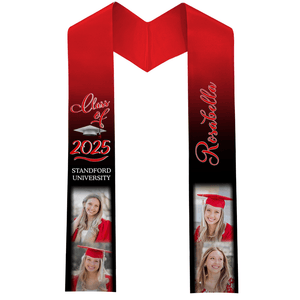 GeckoCustom Photo Class of 2025 Stoles Sash, Graduation Gift, Senior Gift N304 TH10 888873 V-Neck / 6x72 inch