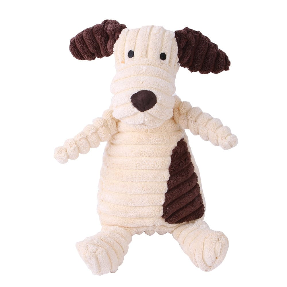GeckoCustom Plush Dog Toy Animals Shape Bite Resistant Squeaky Toys Corduroy Dog Toys for Small Large Dogs Puppy Pets Training Accessories