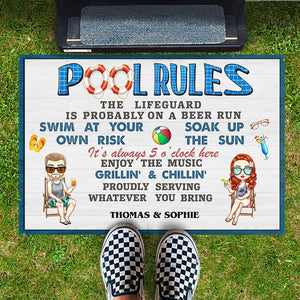 GeckoCustom Pool Rules Summer Doormat TA29 889489