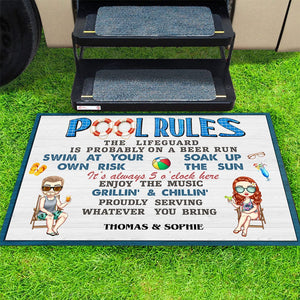 GeckoCustom Pool Rules Summer Doormat TA29 889489