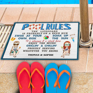 GeckoCustom Pool Rules Summer Doormat TA29 889489