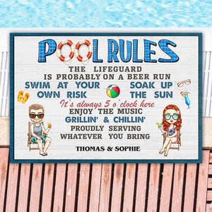 GeckoCustom Pool Rules Summer Doormat TA29 889489