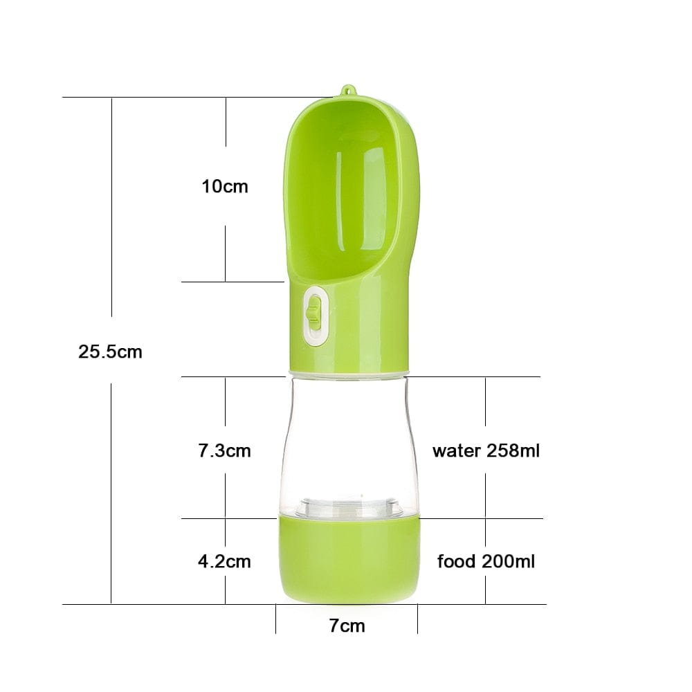 GeckoCustom Portable Dog Water Bottle Food and Water Container For Dog Pets Feeder Bowl Outdoor Travel Drinking Bowls Water Dispenser Food Water Green / China