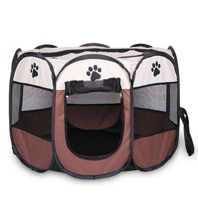 GeckoCustom Portable Foldable Pet Tent 73x73x43cm / White curry