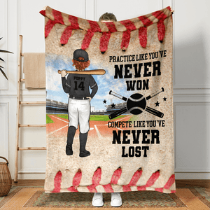 GeckoCustom Practice Like You've Never Won Baseball Lover Blanket TH10 891625