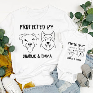 GeckoCustom Protected By Dog Baby Onesie Baby Shirt K228 889659