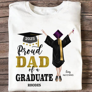 GeckoCustom Proud Dad Proud Mom of a Graduate Graduation Shirt 888887