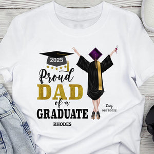 GeckoCustom Proud Dad Proud Mom of a Graduate Graduation Shirt 888887