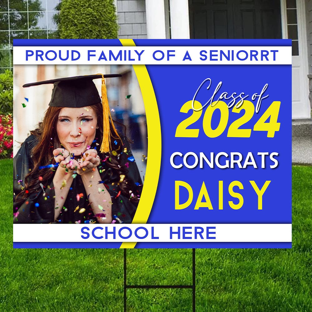 GeckoCustom Proud Family Of A Senior 2022 Personalized Yard Sign