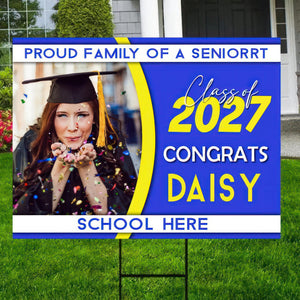 GeckoCustom Proud Family Of A Senior 2022 Personalized Yard Sign 891904