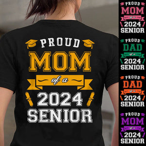 GeckoCustom Proud Mom Of A Graduate Personalized Custom Backside Graduation Senior Shirt C615