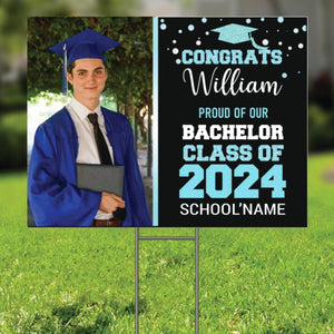 GeckoCustom Proud Of Our Class Of 2024 Graduation Personalized Yard Sign